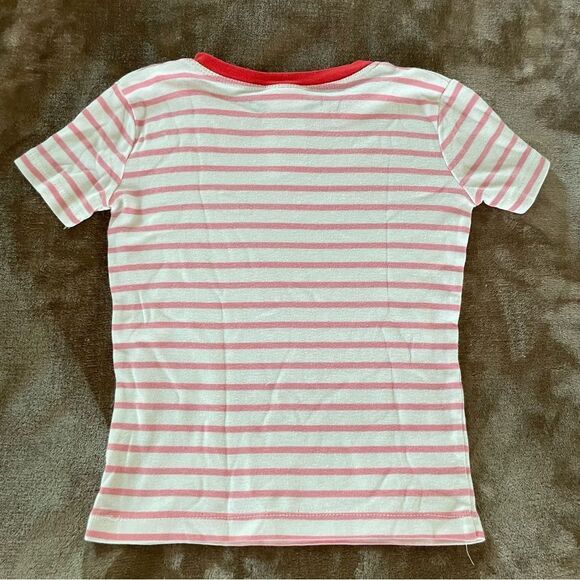 Mini Boden Red/ Pink and White Striped Short John’s Pajama Set Size 6 - Picture 7 of 7